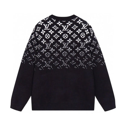Partial Monogram Knit Sweater