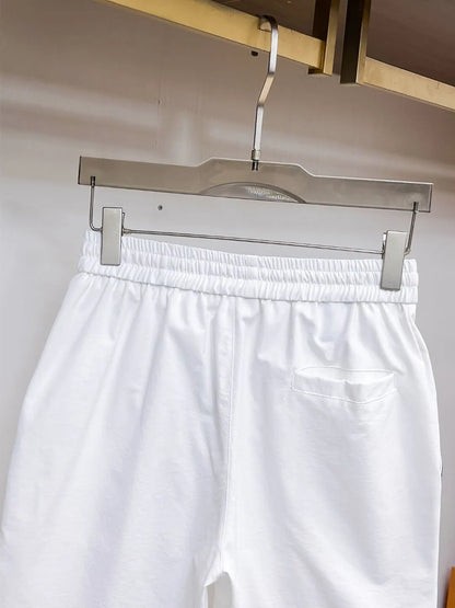Side Stripe Badge Casual Shorts