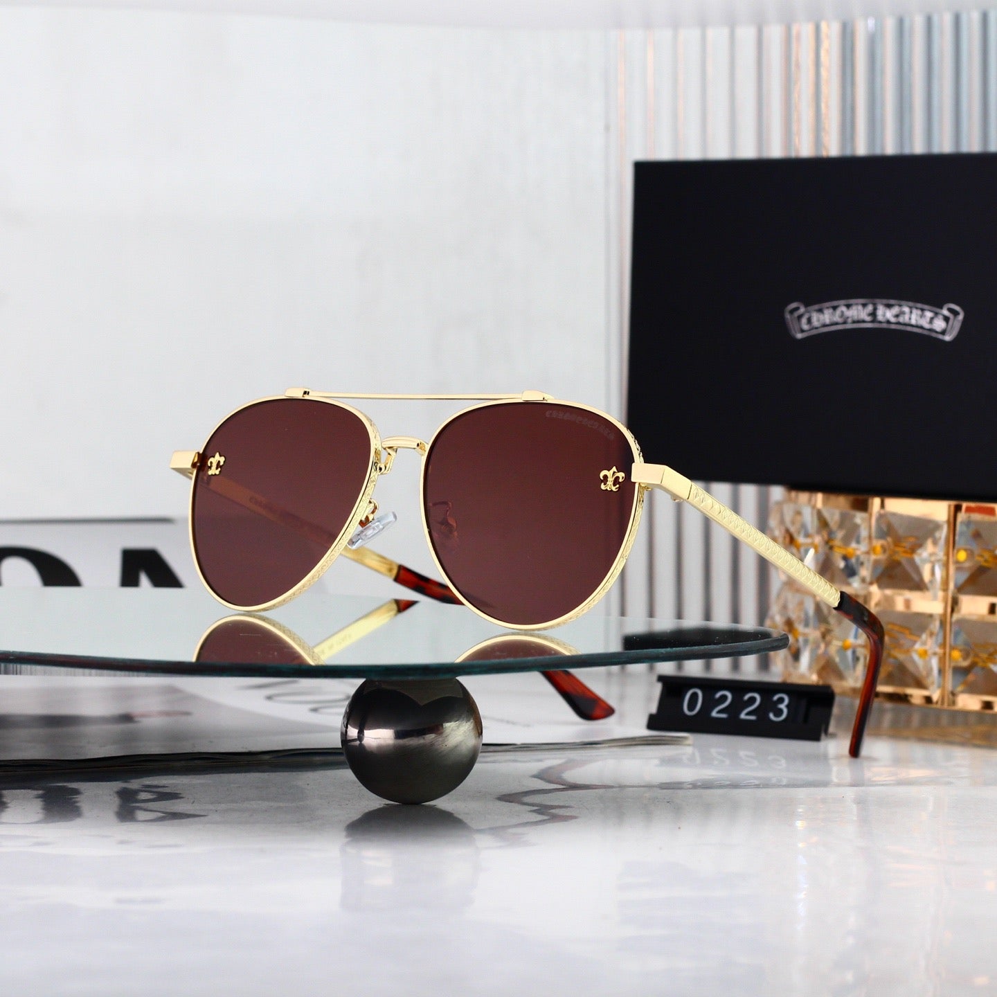 Vintage Slim Aviator Sunglasses