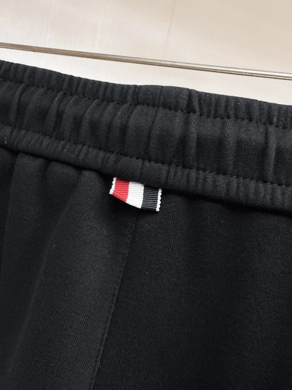Chest Embroidered Badge Back‑Pocket Motif Pants