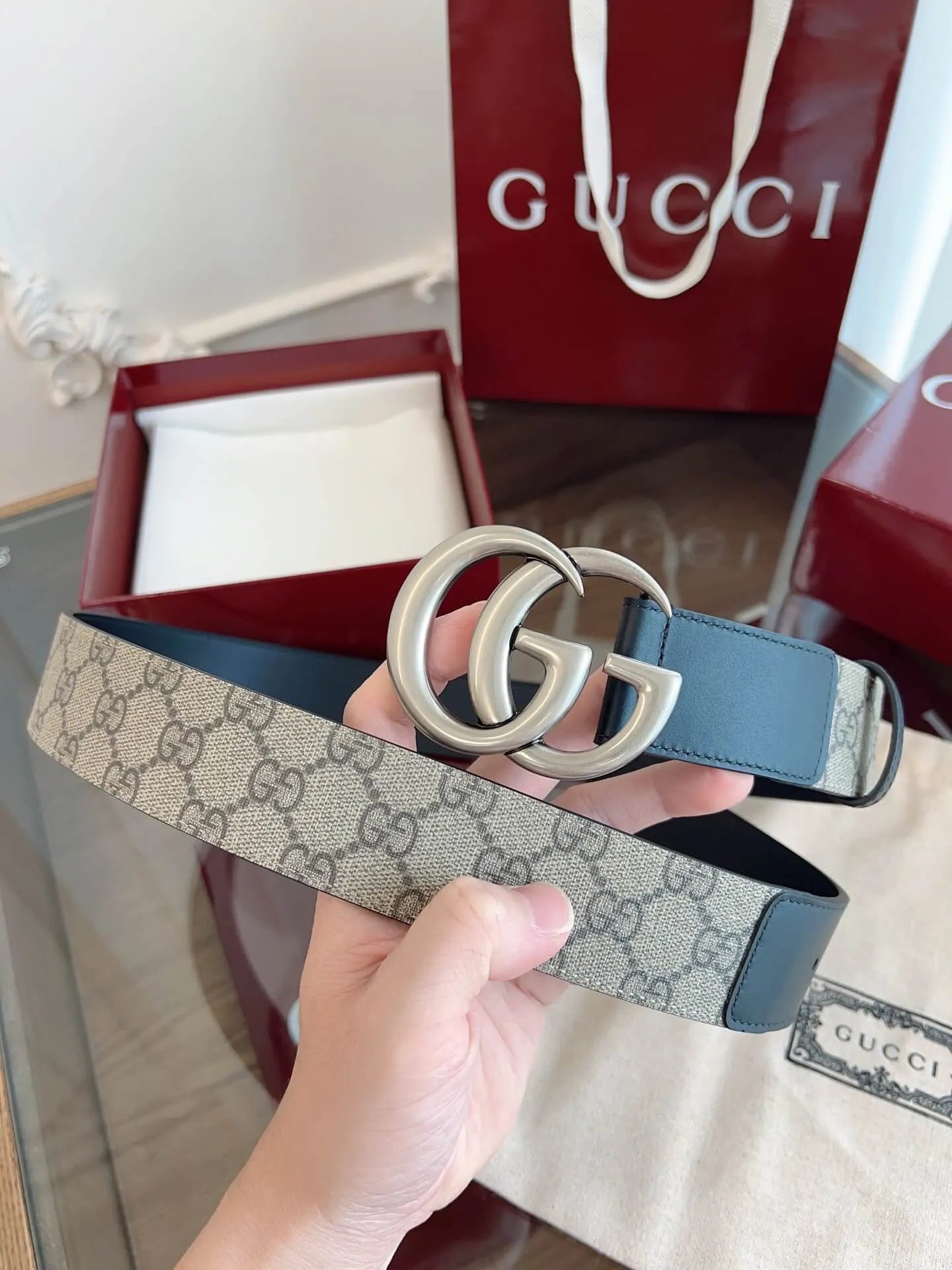 Fabric & Leather Patchwork Belt