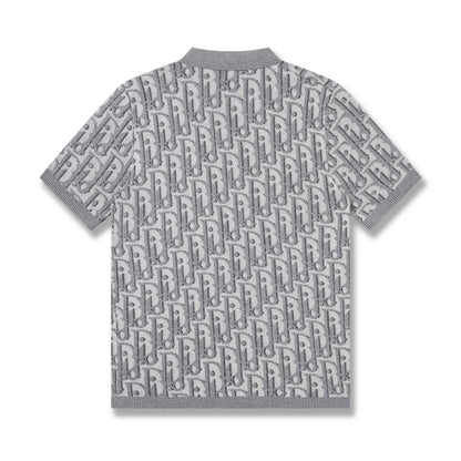 All‑Over Jacquard Knit Polo Shirt