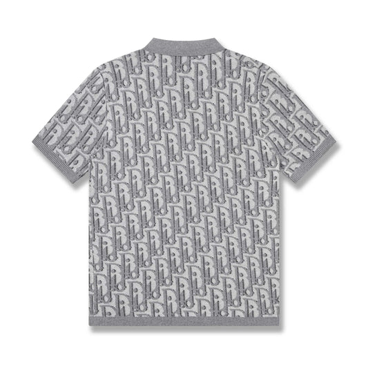 All‑Over Jacquard Knit Polo Shirt