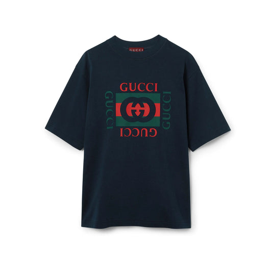 Red‑Green Letter Print T‑Shirt