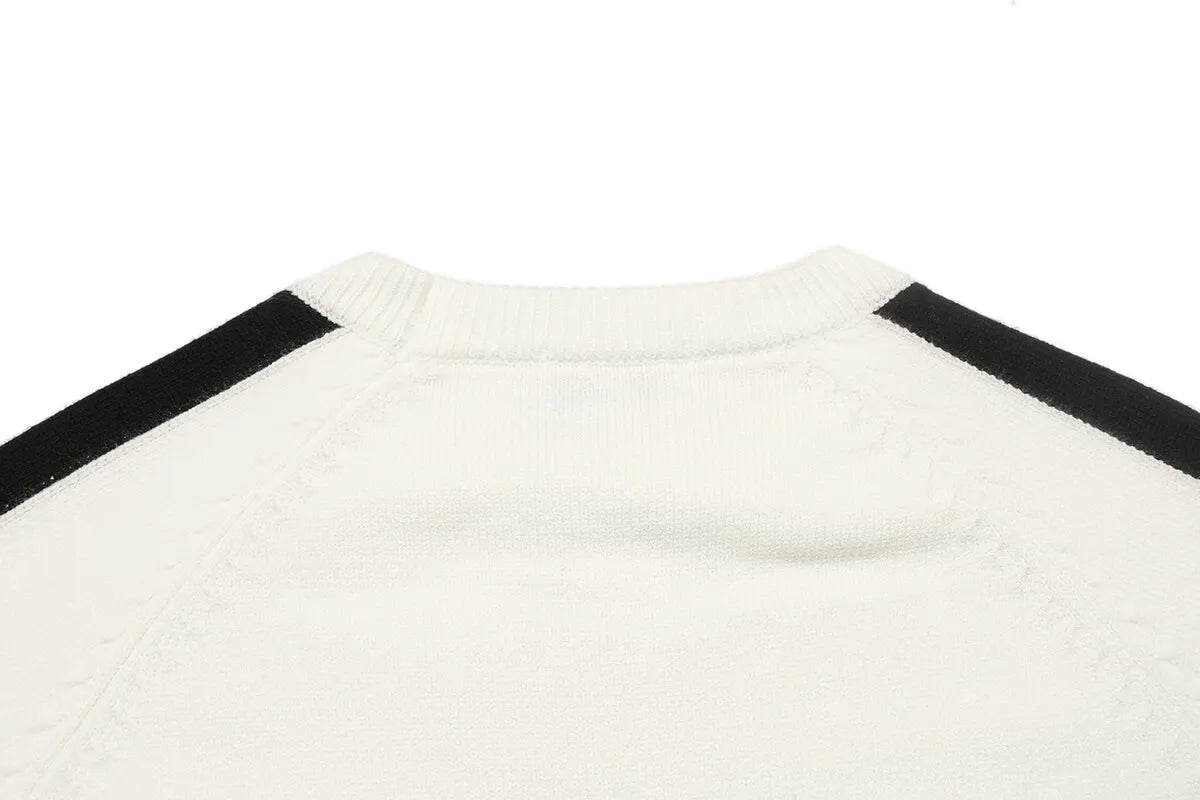 Color Block Crew Neck Knit Sweater