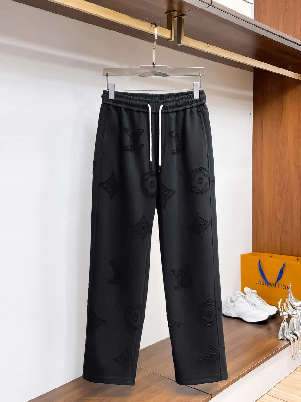 All‑Over Raised Embroidery Relaxed Pants