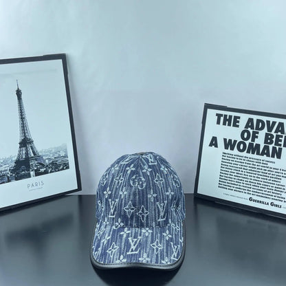 Color-Block Brim Denim Dome Cap