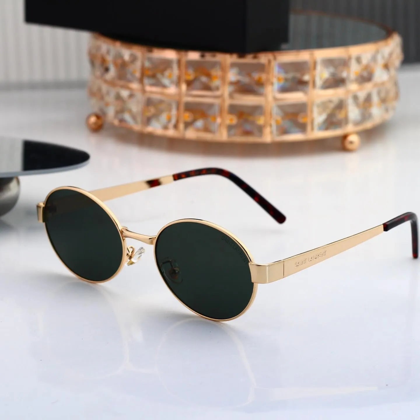 Retro Slim Metal Oval Sunglasses