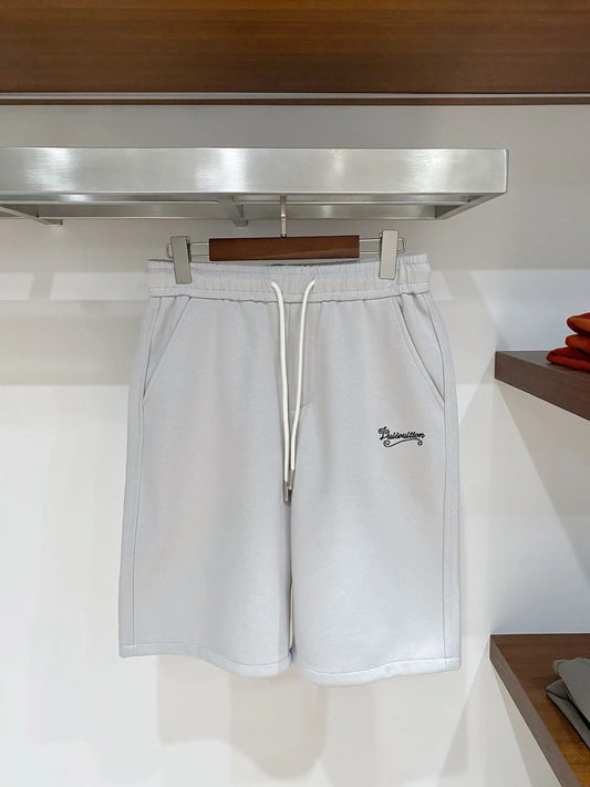 Vintage Script   Embroidered Casual Shorts
