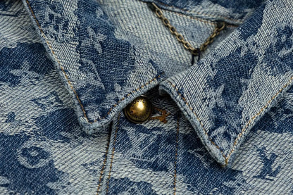 Classic Vintage‑Pattern Denim Jacket
