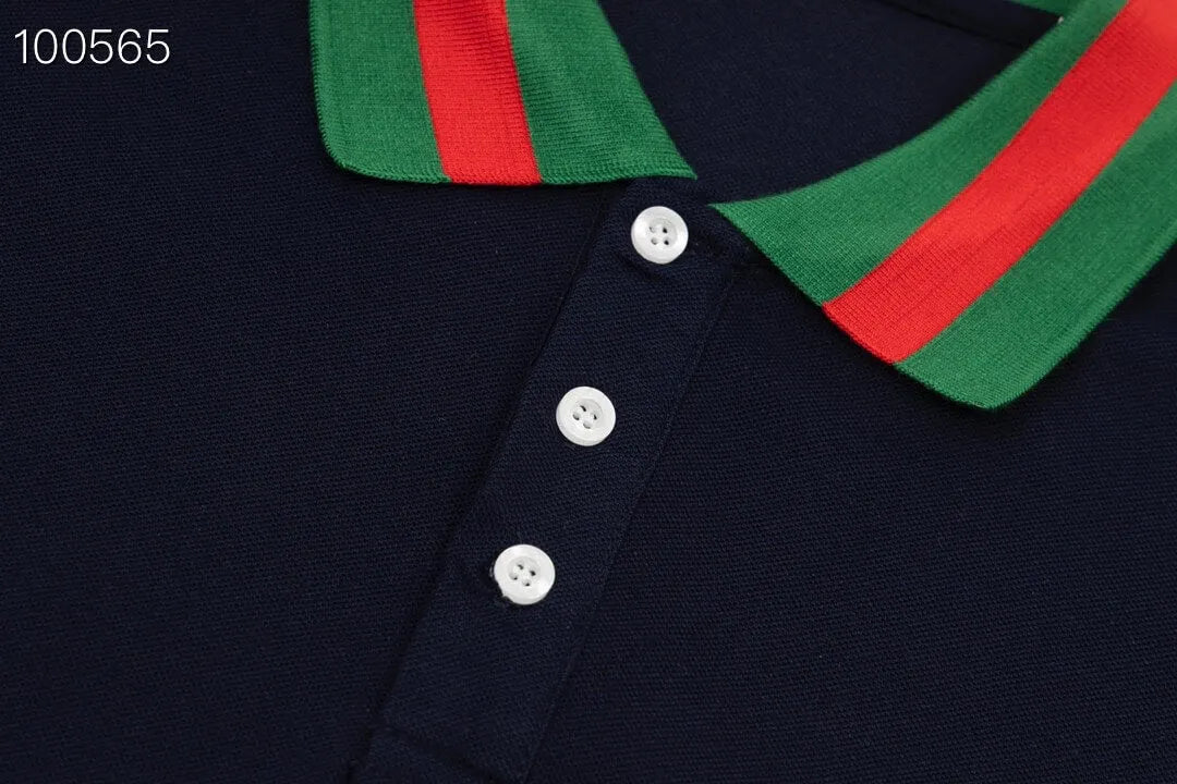Tie Color Striped Polo Shirt