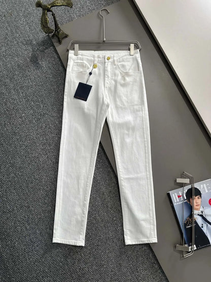 Classic Label Slim Straight Jeans