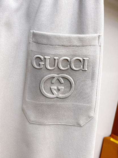 Side Embossed Drawstring‑Hem Pants