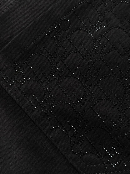Men's Slim Black Straight Jeans