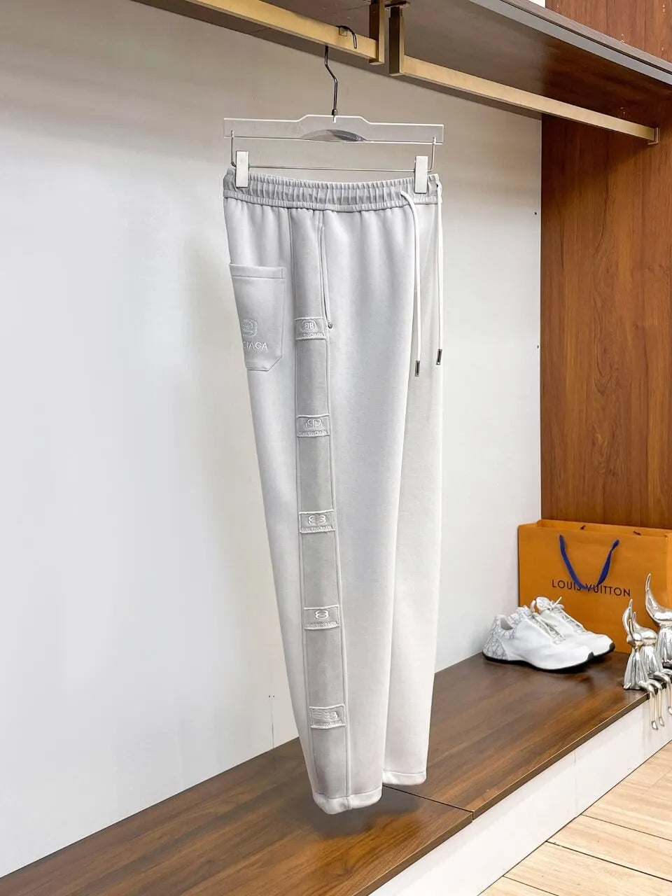Side Multi‑Patch Decorated Straight Pants