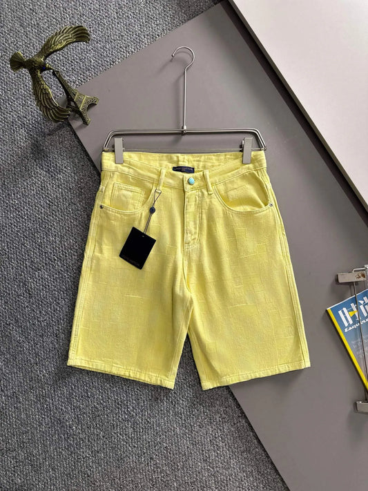 Embossed Texture Denim Shorts