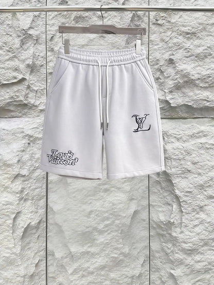 Graffiti Letter Embroidered Casual Shorts