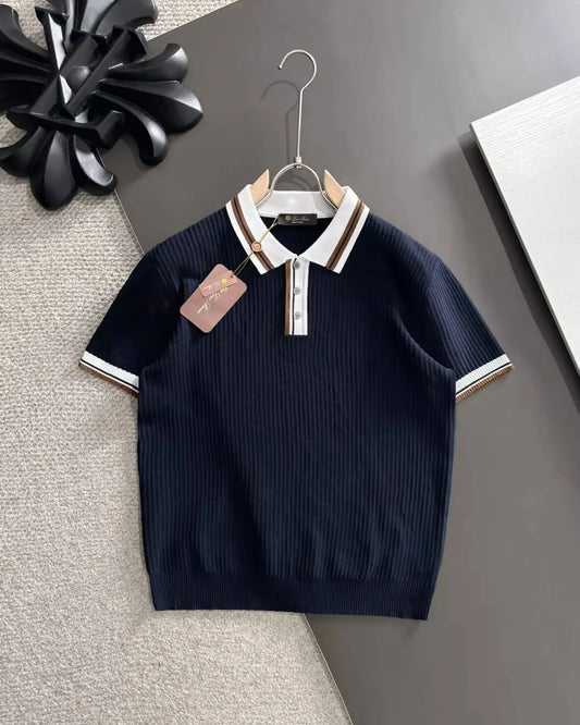 Striped Collared Polo Shirt