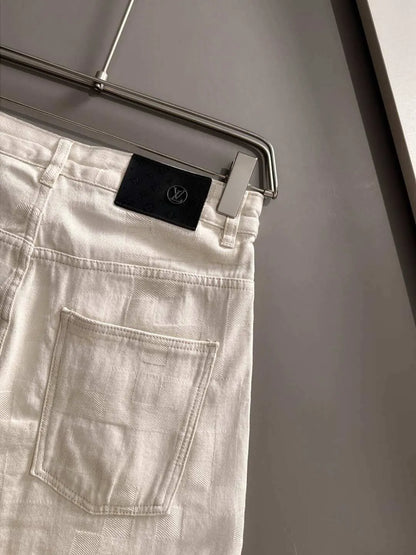 Embossed Texture Denim Shorts
