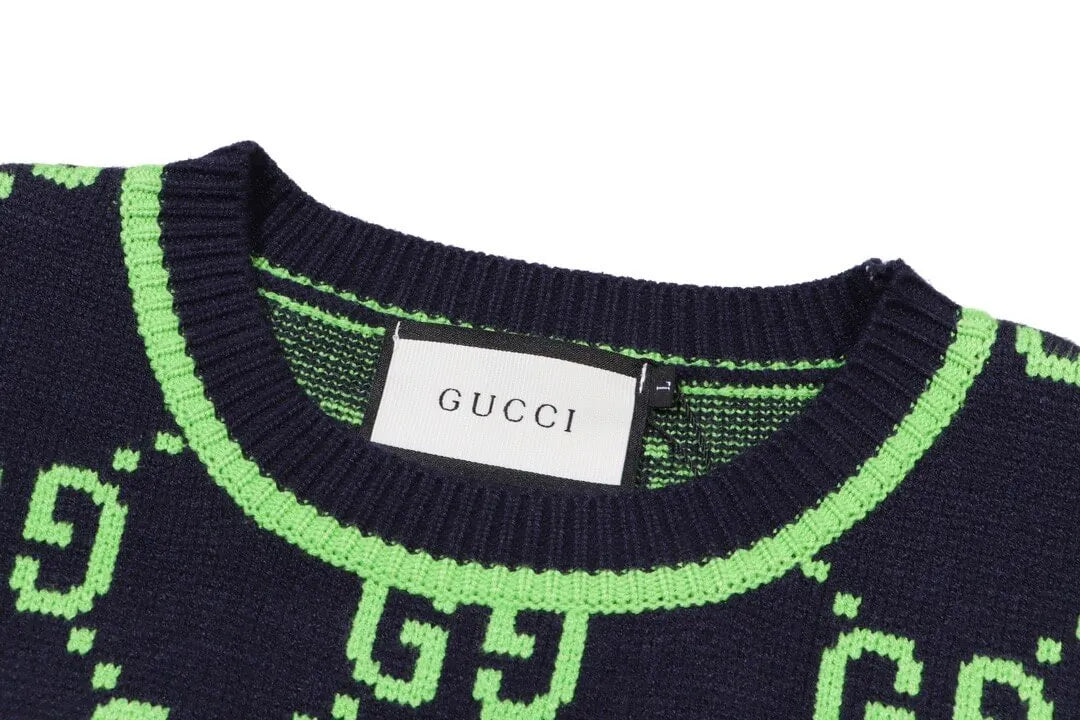 Lime Jacquard Knit Sweater