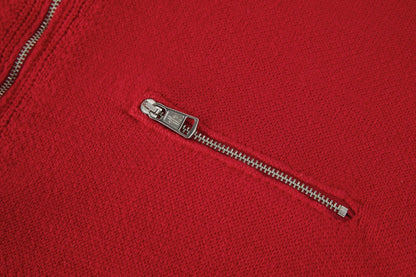 Stand Collar Zipper Knit Sweater