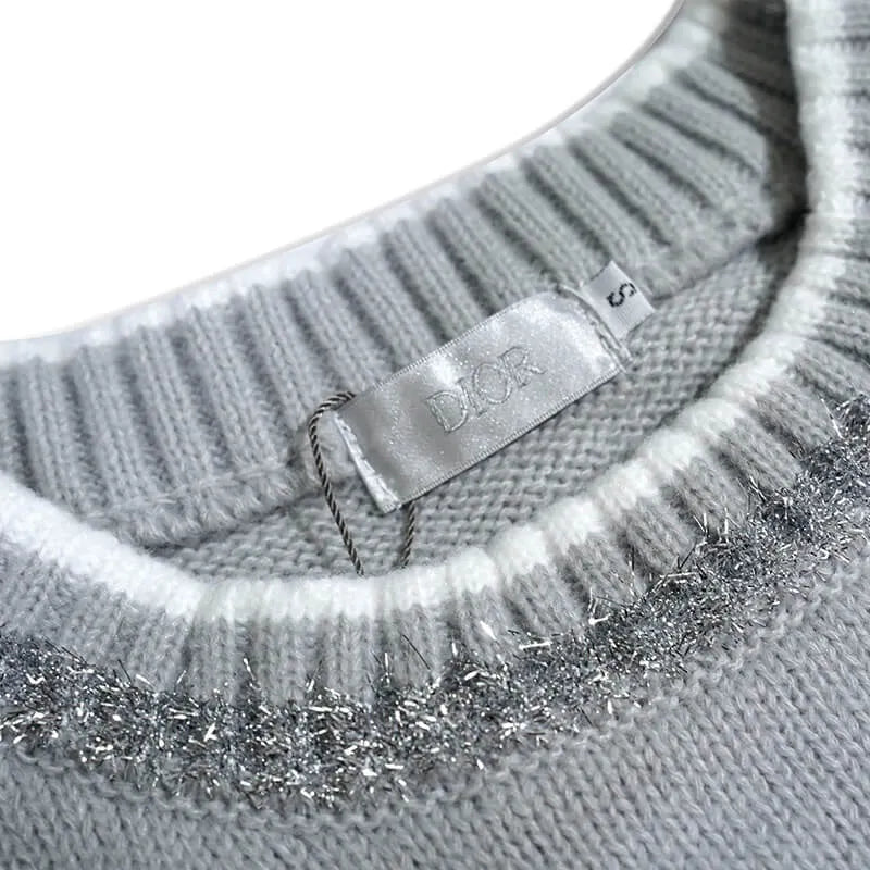 Silver Patch Striped Cuff Knit Sweater