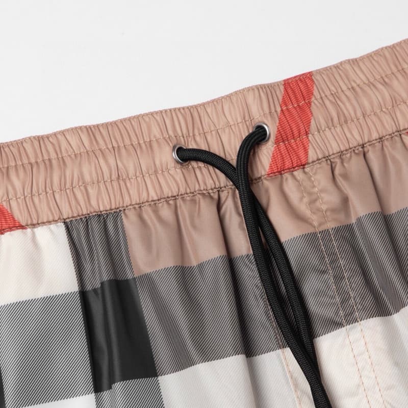 Split Contrast Panel Vintage Check Shorts