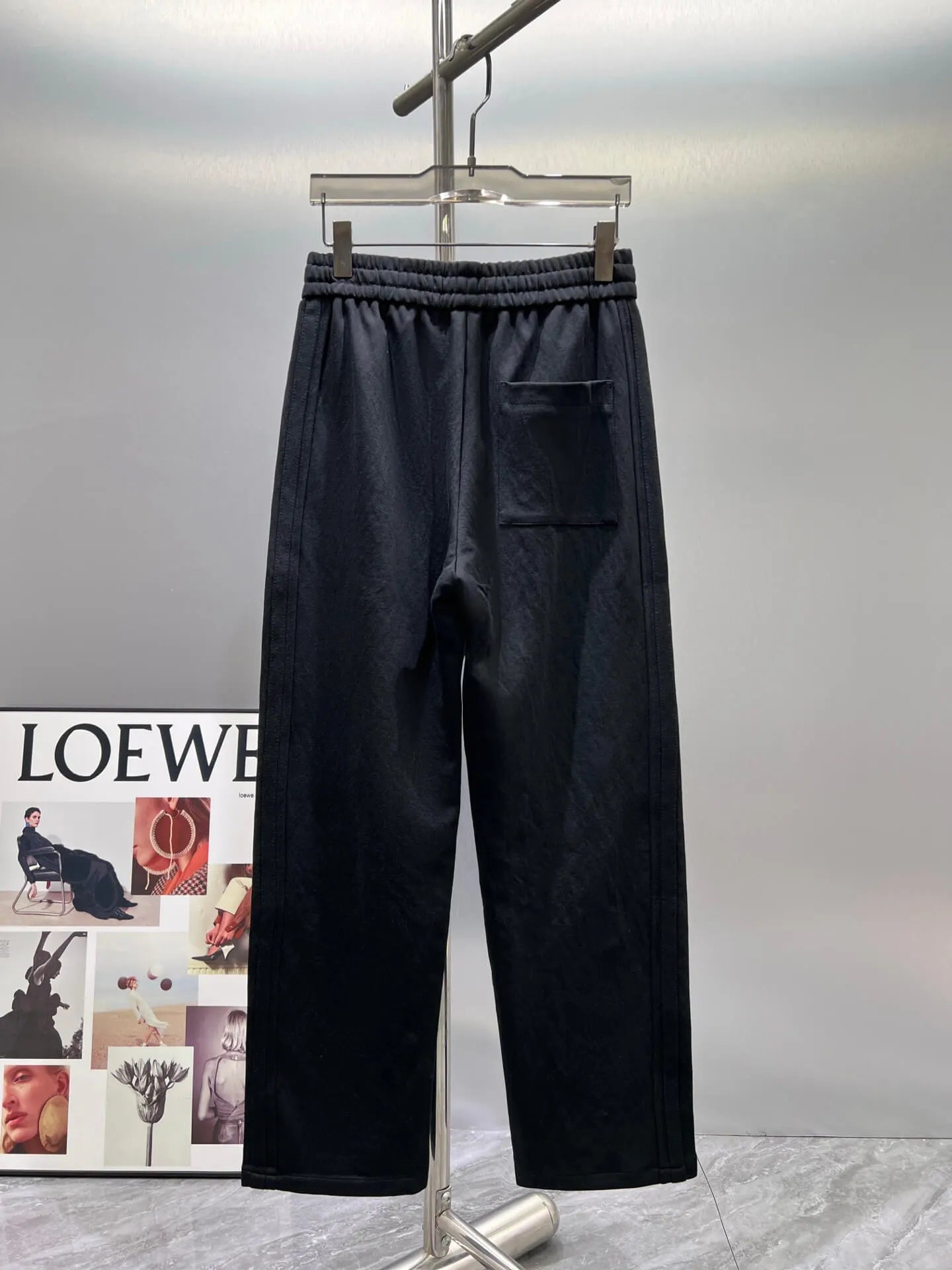Geometric Embroidery Loose Straight Pants