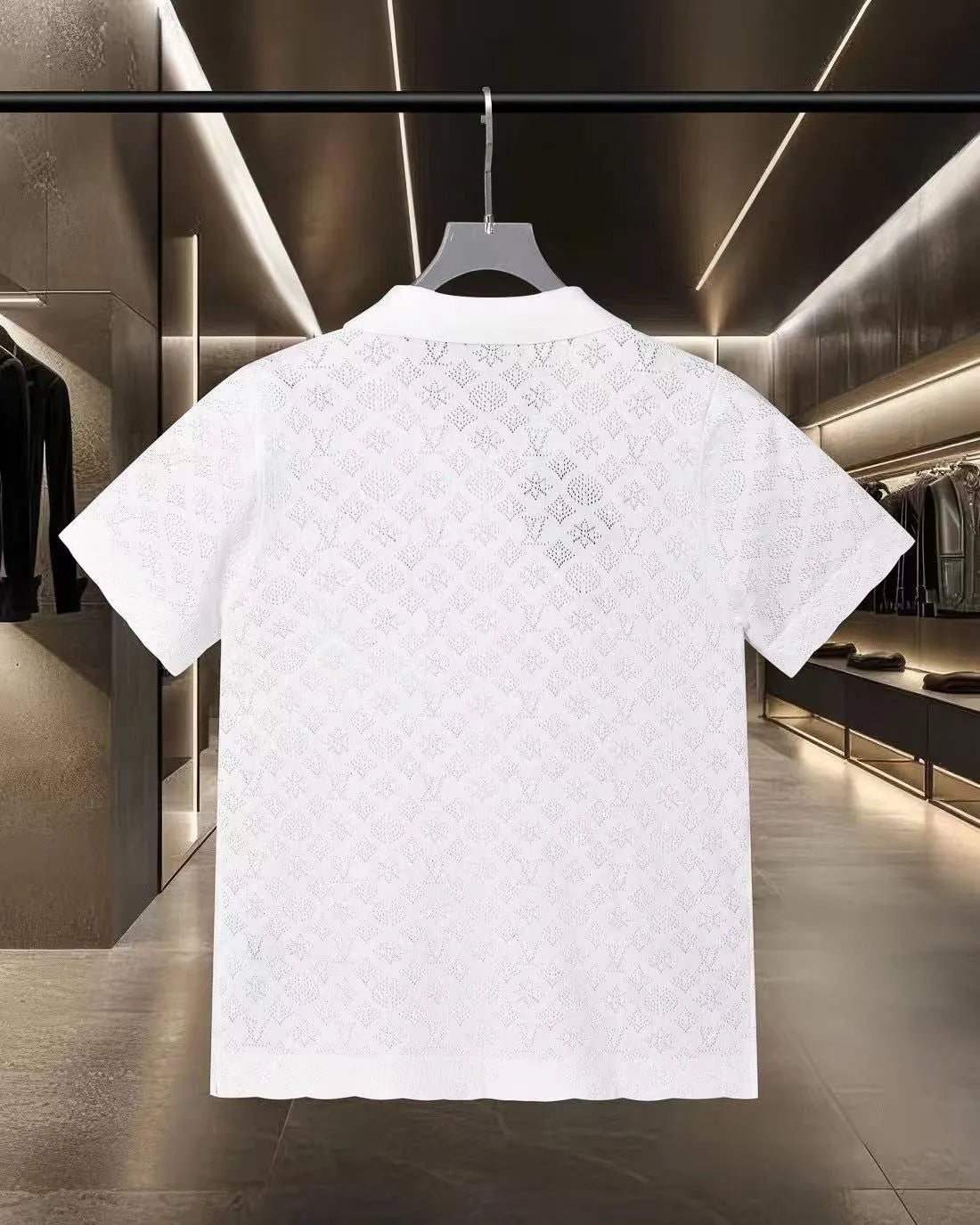 Hollow-out jacquard T-shirt