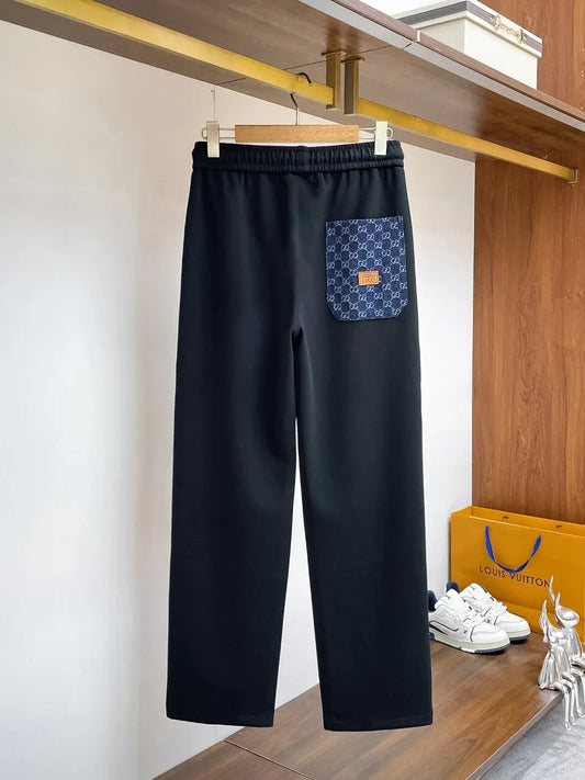 Jacquard Patch Pocket Straight Pants