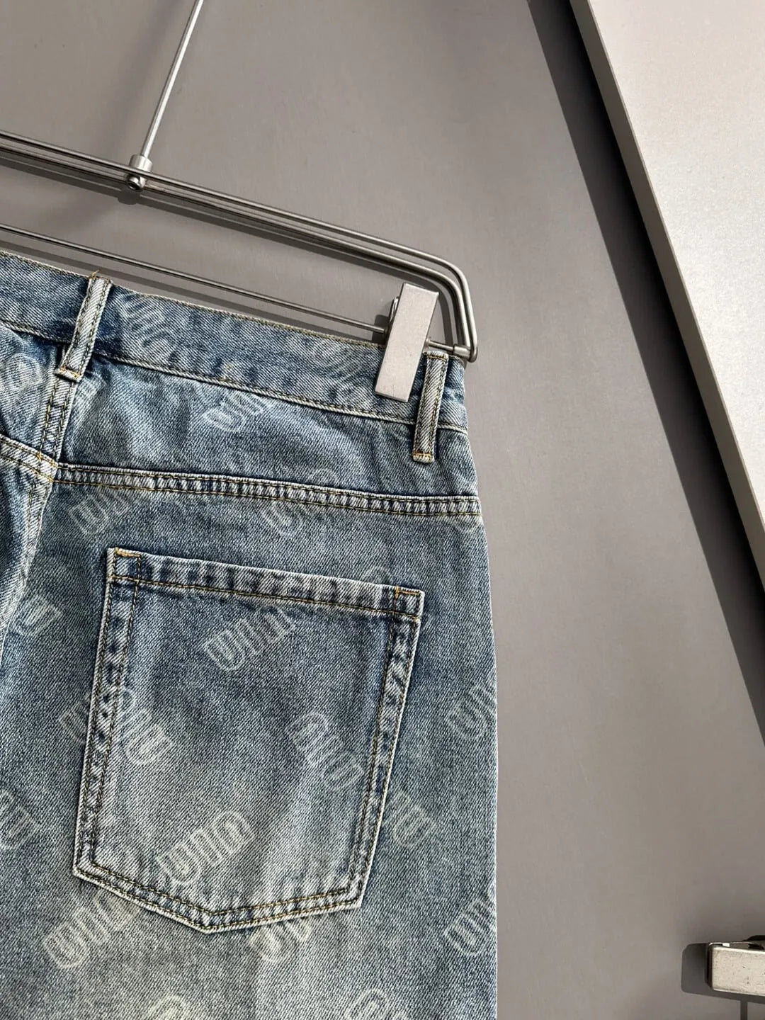 All‑Over Printed Vintage Denim Shorts