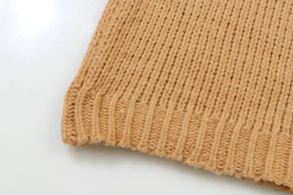 Letter Chunky Knit Sweater