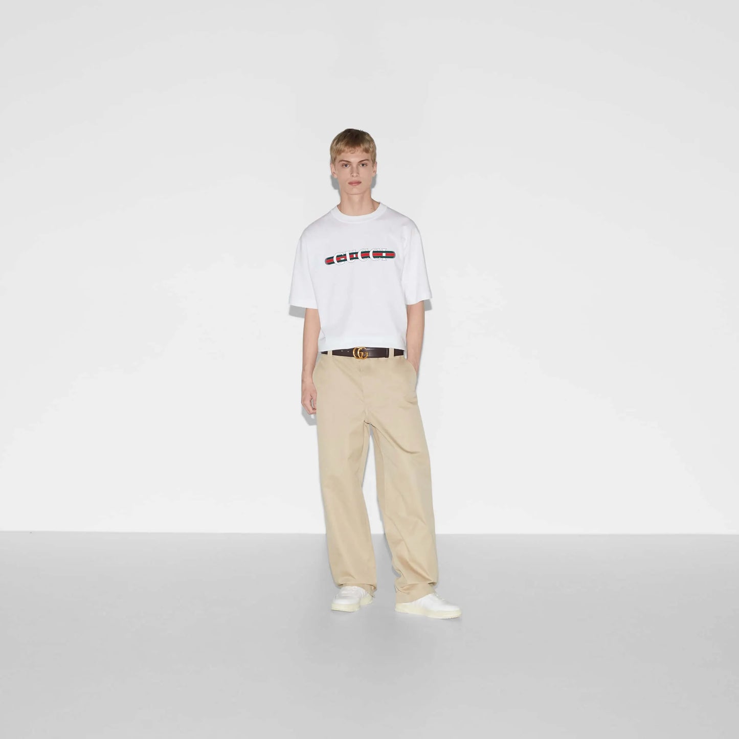Interwoven Letter Stripe T‑Shirt
