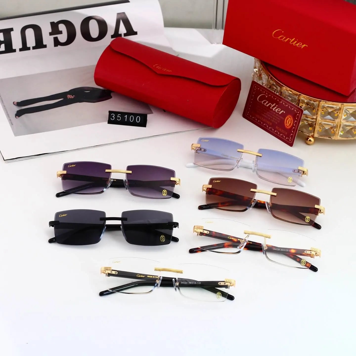 Rimless Business Square Sunglasses