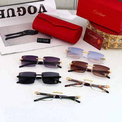 Rimless Business Square Sunglasses