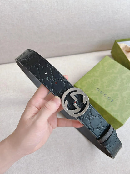 Classic Embossed Calfskin Leather Belt