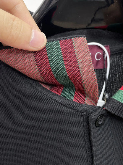 Classic Contrast Striped Polo Shirt