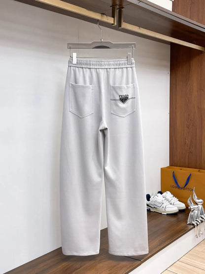 Triangle Badge Seam‑Detail Pants