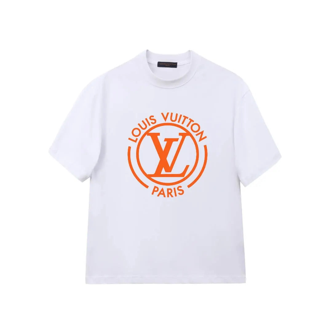 Orange Circle Badge Letter T-Shirt