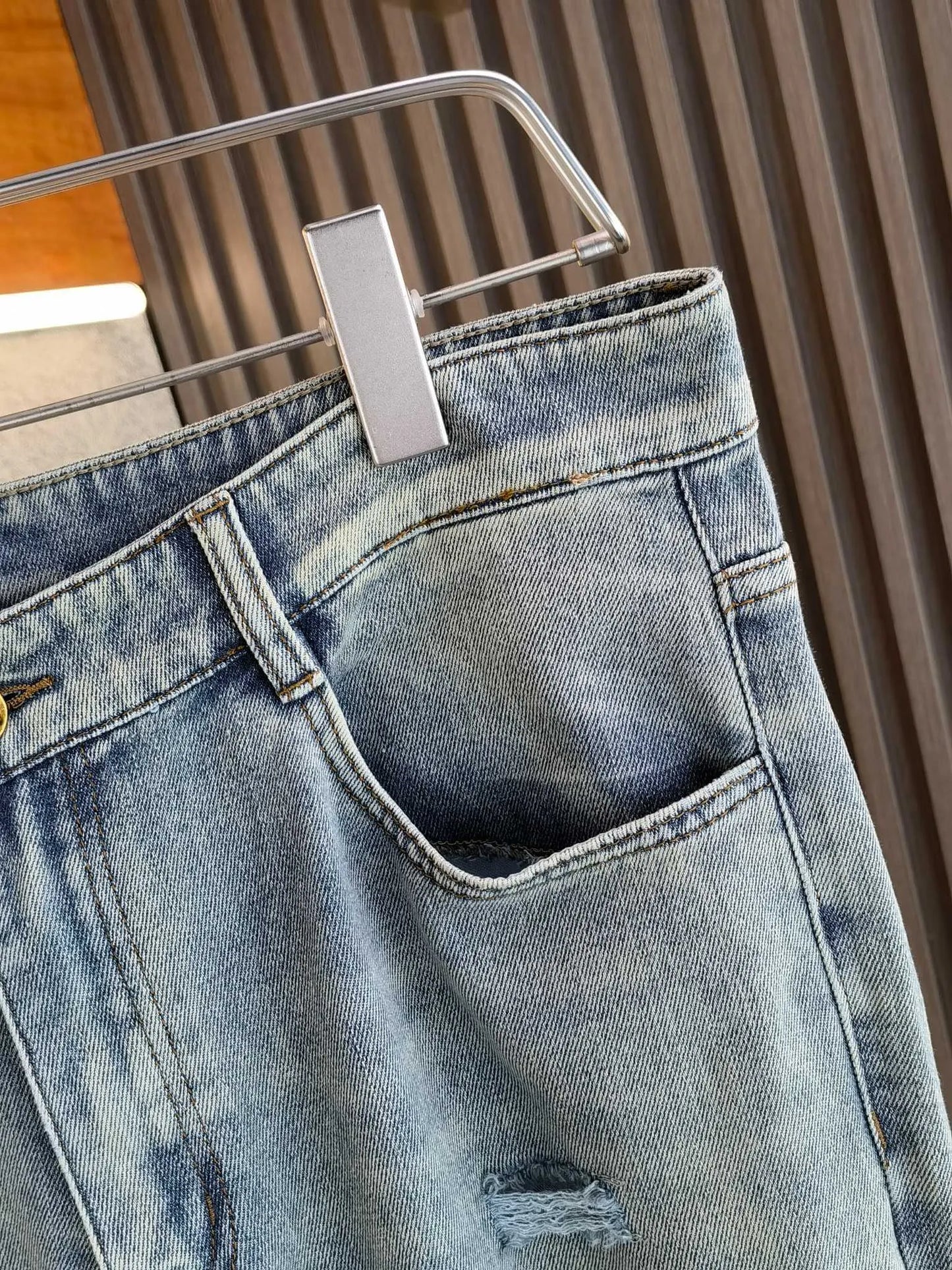 Checkerboard Yellow Emblem Jeans