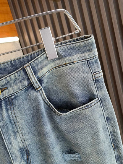 Checkerboard Yellow Emblem Jeans