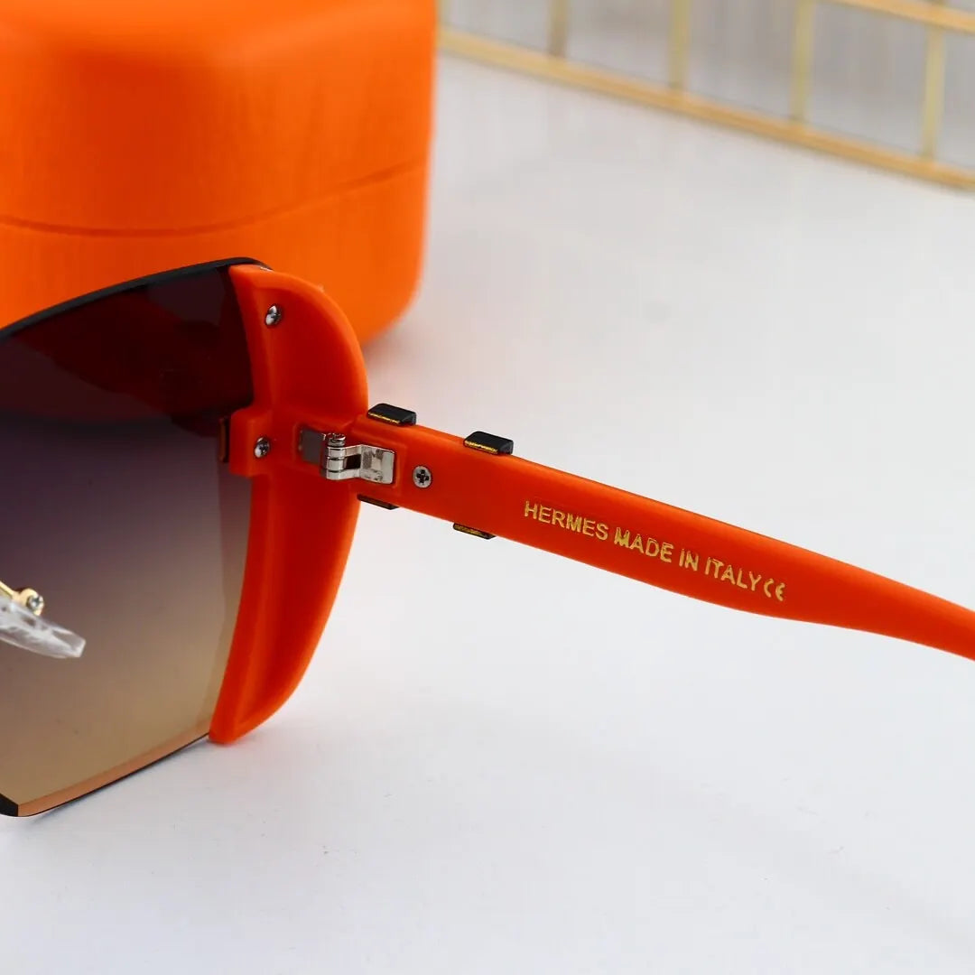 H Rimless Cut Edge Square Sunglasses