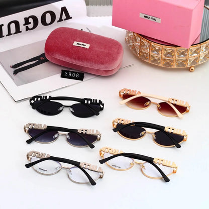 Letter Accent Half-Rim Cat Eye sunglasses