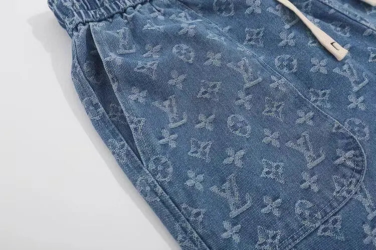 Denim Jacquard Shorts