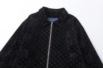 All‑Over Print Rhinestone Jacket