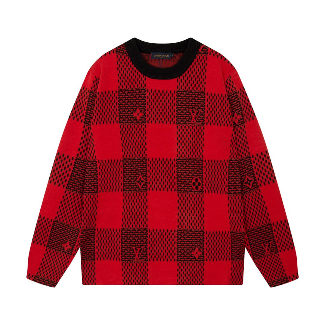 Checkered Monogram Knit Sweater