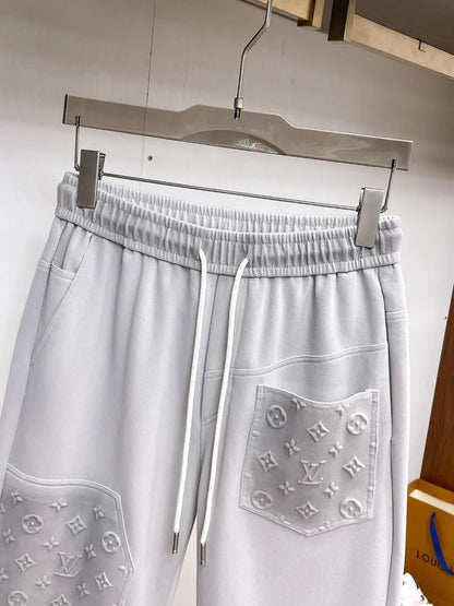 Patchwork Embossed Monogram Pants