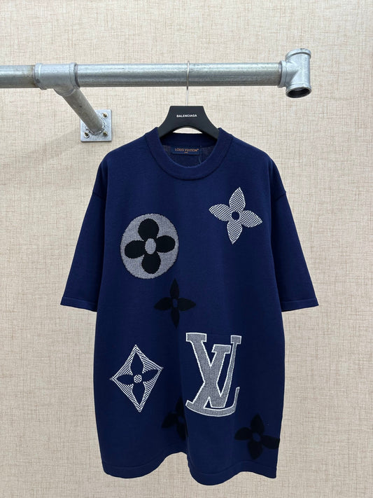 Art Printed Knitted T-Shirt