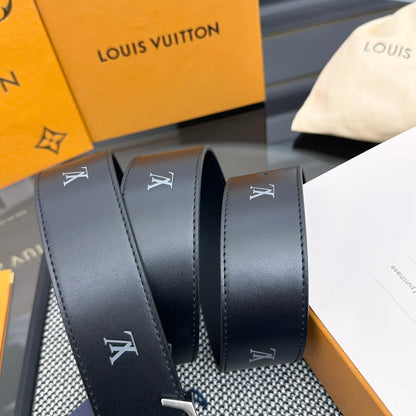 Letter-Embossed Calfskin Leather Belt