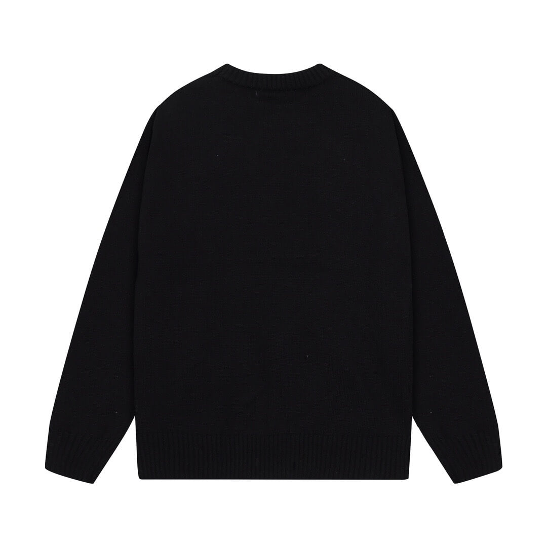 Chest Black Crewneck Sweater